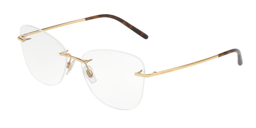 DOLCE & GABBANA DG1299 Irregular Eyeglasses 02-GOLD 56-15-140 - Color Map gold