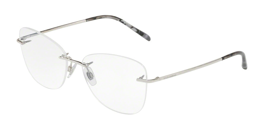 DOLCE & GABBANA DG1299 Irregular Eyeglasses 05-SILVER 56-15-140 - Color Map silver