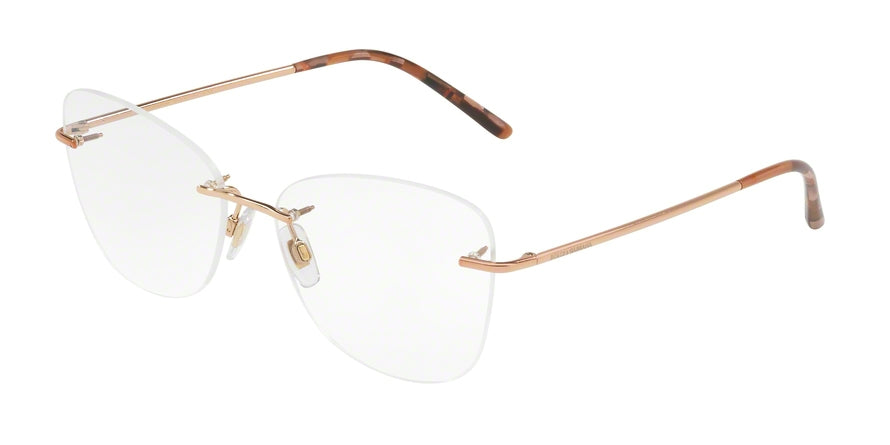 DOLCE & GABBANA DG1299 Irregular Eyeglasses 1298-PINK GOLD 56-15-140 - Color Map gold