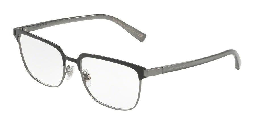 DOLCE & GABBANA DG1302 Rectangle Eyeglasses 1277-BLACK/MATTE GUNMETAL 55-17-140 - Color Map black