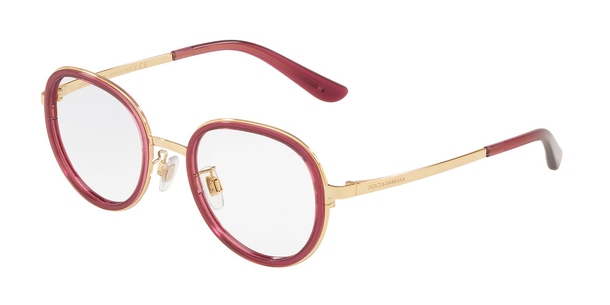 DOLCE & GABBANA DG1307 Phantos Eyeglasses 1754-TRANSPARENT BLACK CHERRY 49-20-140 - Color Map purple/reddish