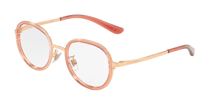 DOLCE & GABBANA DG1307 Phantos Eyeglasses 3148-TRANSPARENT PINK 49-20-140 - Color Map pink