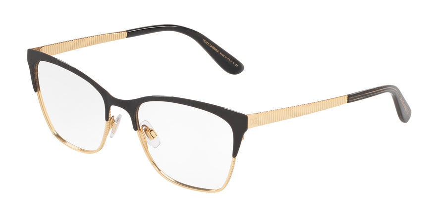 DOLCE & GABBANA DG1310 Rectangle Eyeglasses 1311-MATTE BLACK/GOLD 54-17-145 - Color Map black