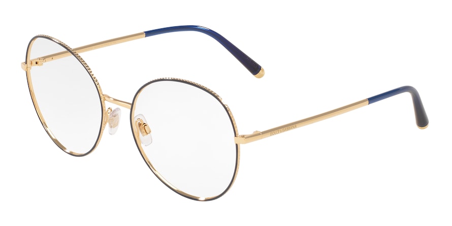 DOLCE & GABBANA DG1313 Round Eyeglasses  1337-GOLD/BLUE 56-17-140 - Color Map blue