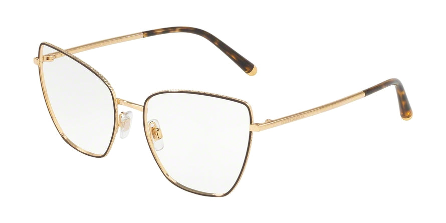DOLCE & GABBANA DG1314 Butterfly Eyeglasses 1320-GOLD/MATTE BROWN 56-17-140 - Color Map brown