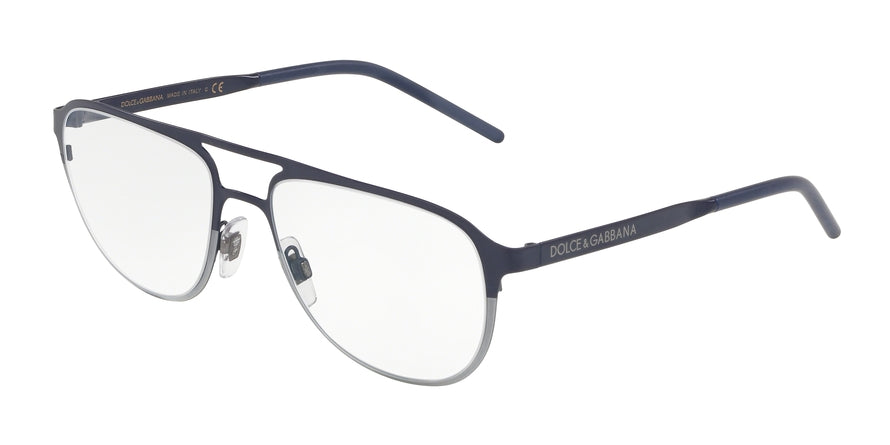 DOLCE & GABBANA DG1317 Pilot Eyeglasses 1280-MATTE BLUE/GUNMETAL 54-18-140 - Color Map blue