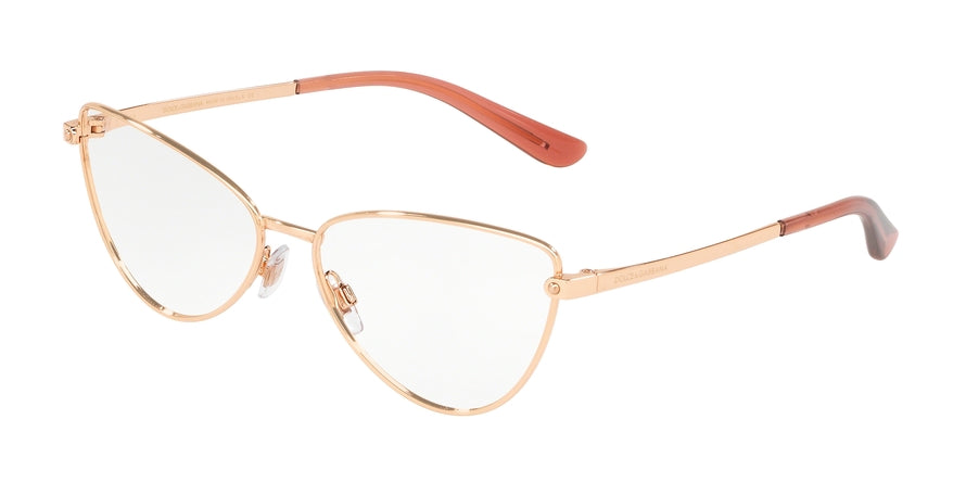 DOLCE & GABBANA DG1321 Irregular Eyeglasses 1298-PINK GOLD 58-15-140 - Color Map pink