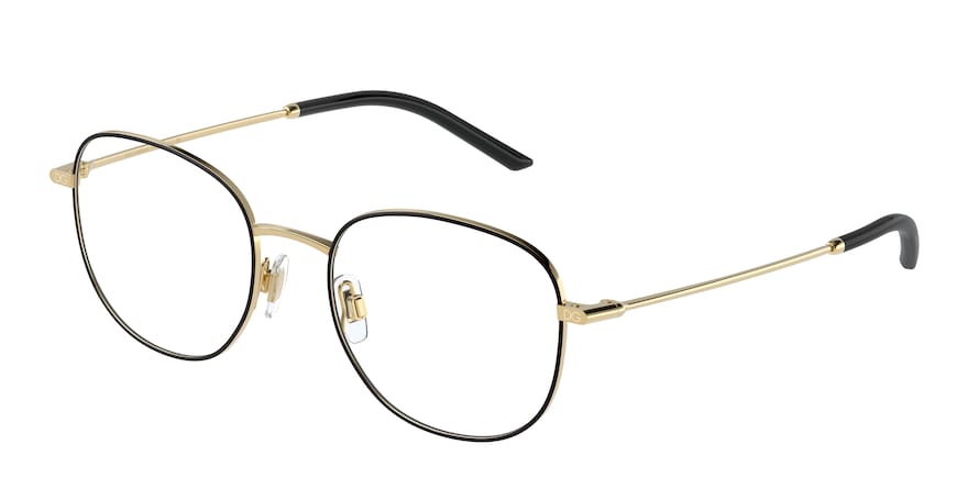 DOLCE & GABBANA DG1332 Phantos Eyeglasses 1311-GOLD/MATTE BLACK 52-19-145 - Color Map gold
