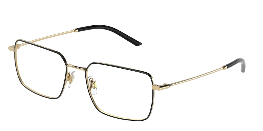 DOLCE & GABBANA DG1336 Rectangle Eyeglasses 1311-GOLD/MATTE BLACK 56-18-145 - Color Map black