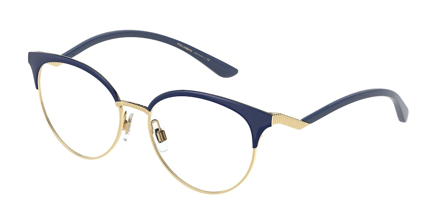 DOLCE & GABBANA DG1337 Phantos Eyeglasses  1337-GOLD/BLUE 53-16-145 - Color Map blue