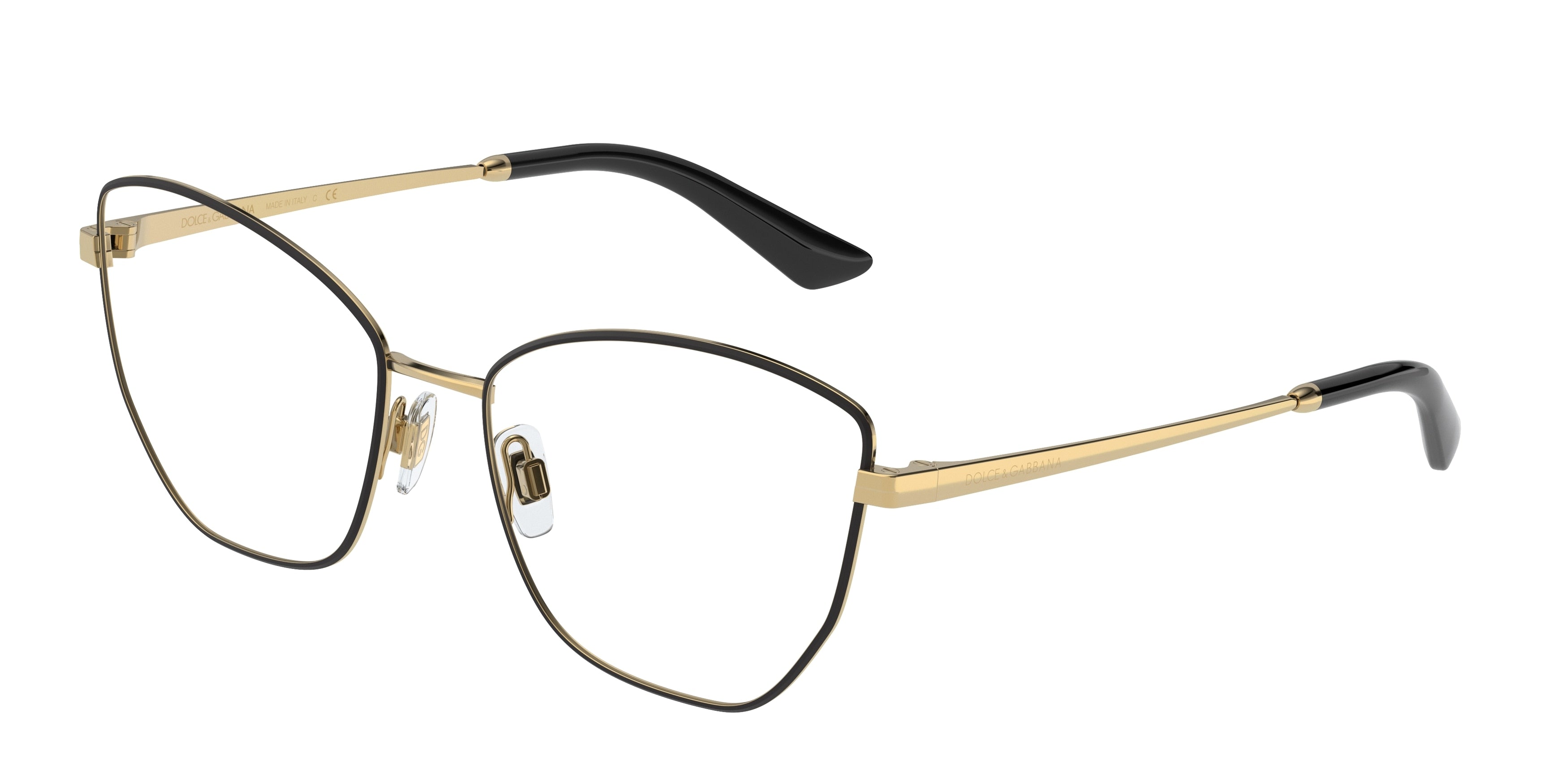 DOLCE & GABBANA DG1340 Butterfly Eyeglasses 1311-Gold/Matte Black 56-140-17 - Color Map Gold