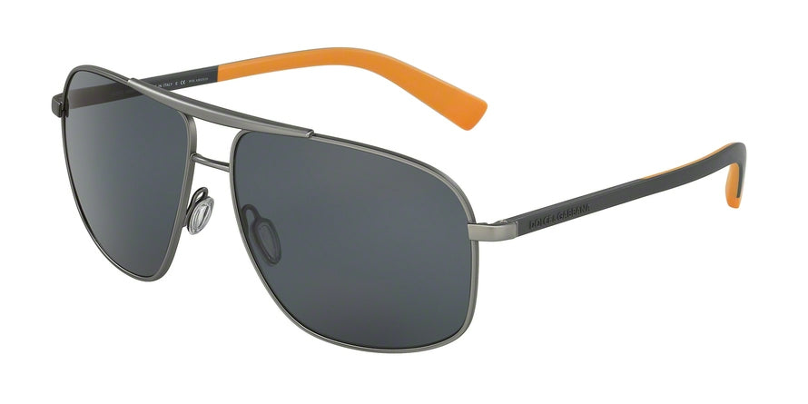 DOLCE & GABBANA DG2154 Pilot Sunglasses 126281-GUNMETAL RUBBER 61-14-140 - Color Map gunmetal
