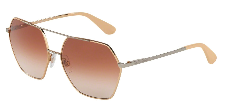 DOLCE & GABBANA DG2157 Irregular Sunglasses  129313-PINK GOLD 59-15-140 - Color Map pink