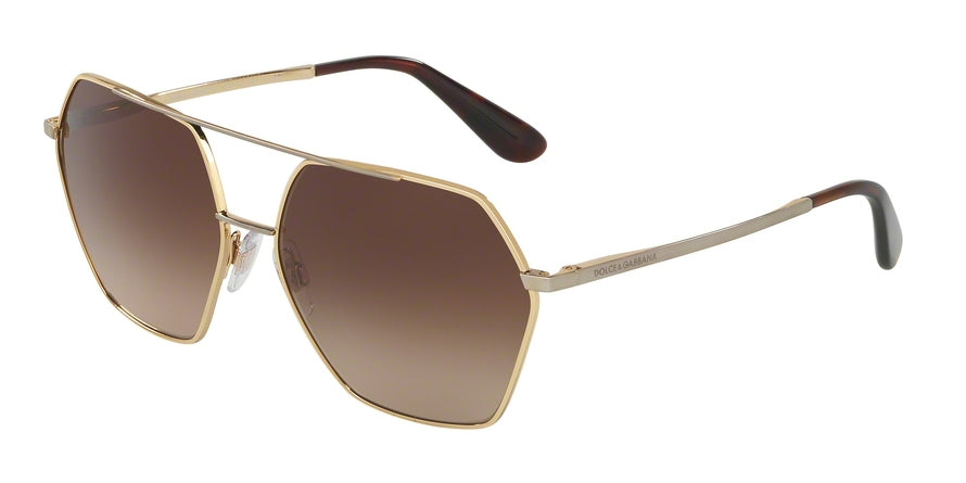 DOLCE & GABBANA DG2157 Irregular Sunglasses 129713-GOLD 59-15-140 - Color Map gold