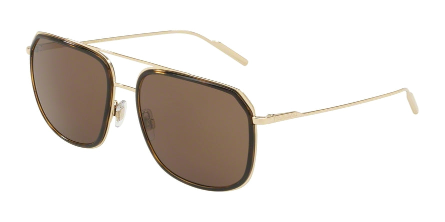 DOLCE & GABBANA DG2165 Square Sunglasses 132673-PALE GOLD/HAVANA 58-17-140 - Color Map brown