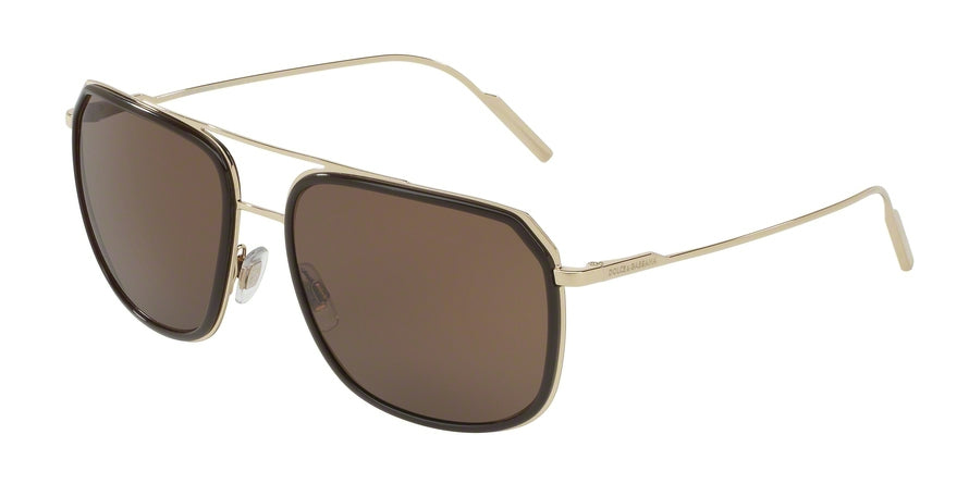 DOLCE & GABBANA DG2165 Square Sunglasses 488/73-BROWN/PALE GOLD 58-17-140 - Color Map brown