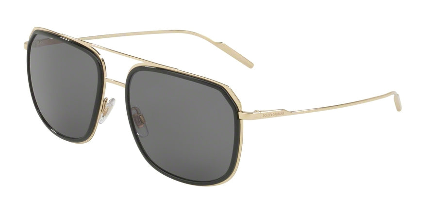 DOLCE & GABBANA DG2165 Square Sunglasses 488/81-BLACK/PALE GOLD 58-17-140 - Color Map black