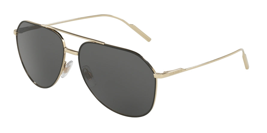 DOLCE & GABBANA DG2166 Pilot Sunglasses 130587-MATTE BLACK/PALE GOLD 61-14-140 - Color Map black