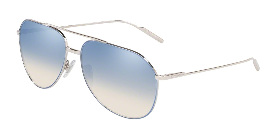DOLCE & GABBANA DG2166 Pilot Sunglasses 1325V6-AZURE 61-14-140 - Color Map light blue