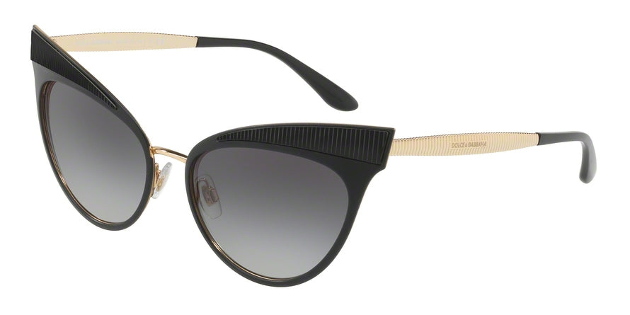 DOLCE & GABBANA DG2178 Cat Eye Sunglasses  13128G-MATTE BLACK 57-17-145 - Color Map black