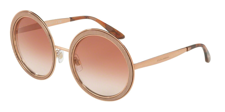 DOLCE & GABBANA DG2179 Round Sunglasses 129813-PINK GOLD 54-23-140 - Color Map gold