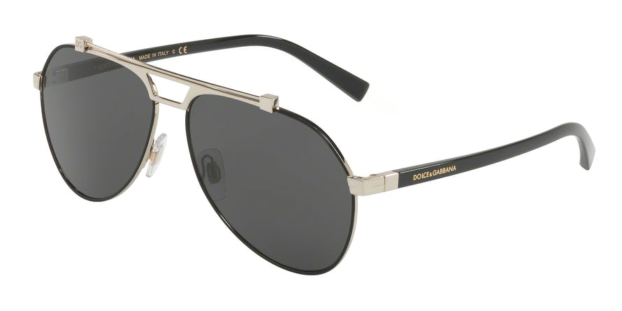 DOLCE & GABBANA DG2189 Pilot Sunglasses 01/87-MATTE BLACK/PALE GOLD 61-14-140 - Color Map black