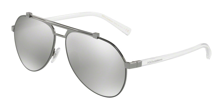 DOLCE & GABBANA DG2189 Pilot Sunglasses 04/6G-MATTE GUNMETAL/GUNMTAL 61-14-140 - Color Map gunmetal