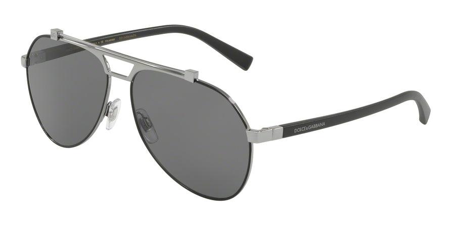 DOLCE & GABBANA DG2189 Pilot Sunglasses 132481-MATTE BLACK/GUNMETAL 61-14-140 - Color Map black