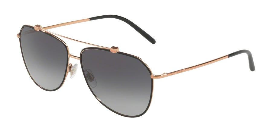 DOLCE & GABBANA DG2190 Pilot Sunglasses  12968G-MATTE BLACK/PINK GOLD 59-13-140 - Color Map black