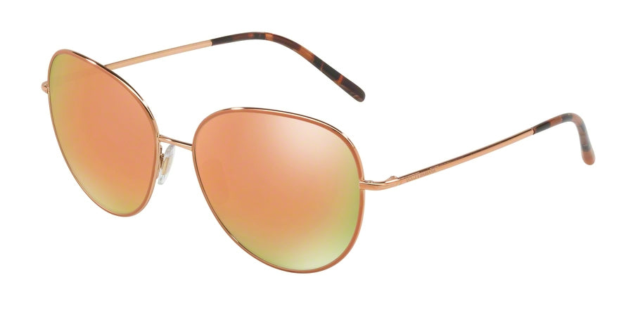 DOLCE & GABBANA DG2194 Irregular Sunglasses 12984Z-PINK GOLD 58-16-140 - Color Map gold