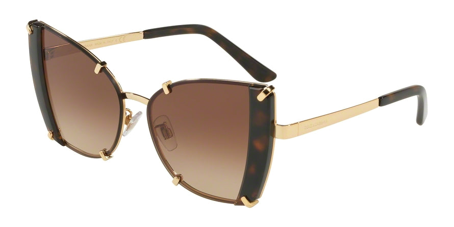 DOLCE & GABBANA DG2214 Butterfly Sunglasses 02/13-GOLD/HAVANA 53-15-140 - Color Map gold