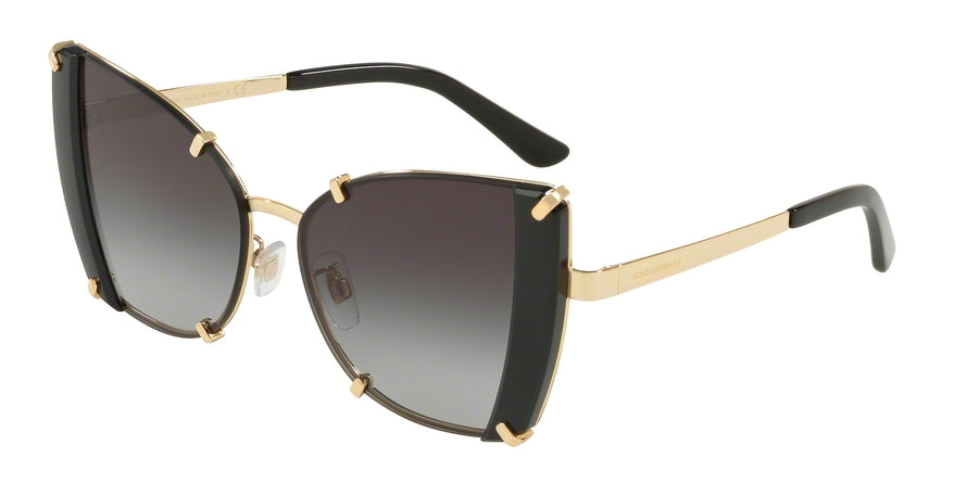 DOLCE & GABBANA DG2214 Butterfly Sunglasses 02/8G-GOLD/BLACK 53-15-140 - Color Map black