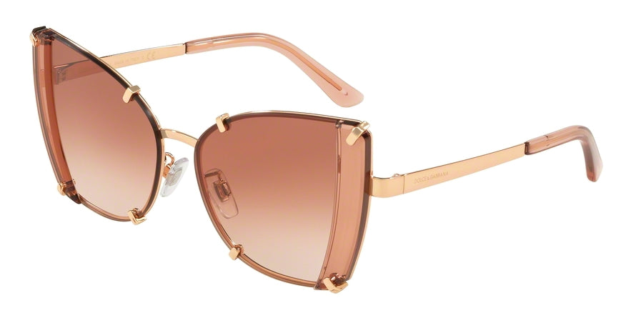 DOLCE & GABBANA DG2214 Butterfly Sunglasses 129813-PINK GOLD 53-15-140 - Color Map gold