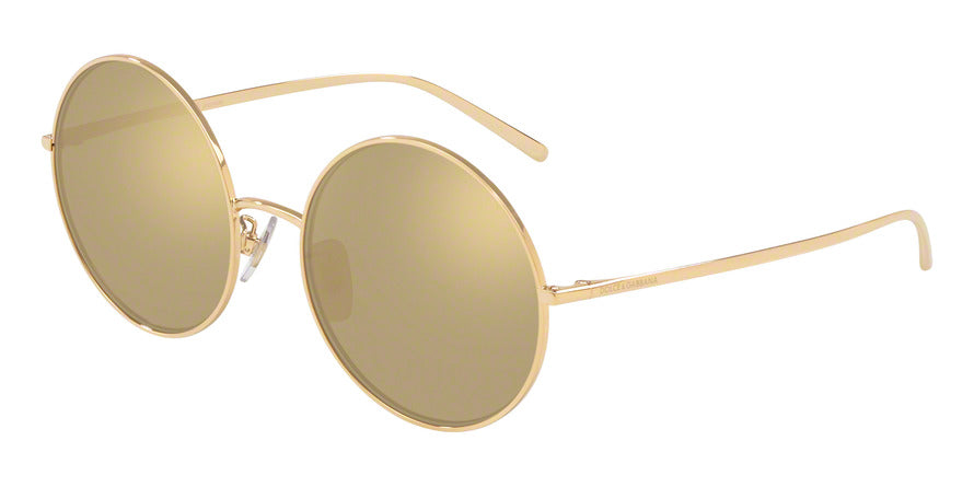 DOLCE & GABBANA DG2215K Round Sunglasses K02/F9-GOLD PLATED 58-19-145 - Color Map gold