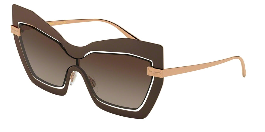 DOLCE & GABBANA DG2224 Cat Eye Sunglasses 132813-ROSE GOLD/MATTE BROWN 34-134-140 - Color Map brown
