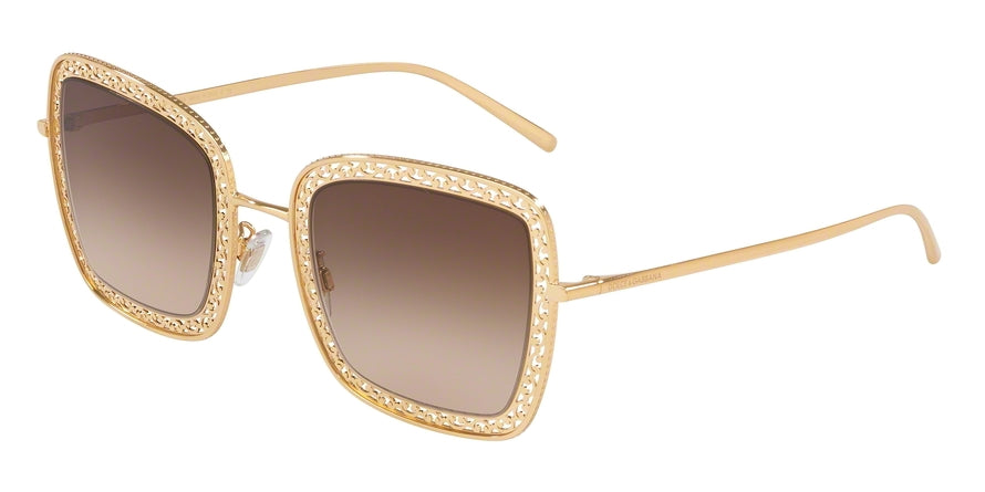 DOLCE & GABBANA DG2225 Square Sunglasses 02/13-GOLD 52-26-145 - Color Map gold