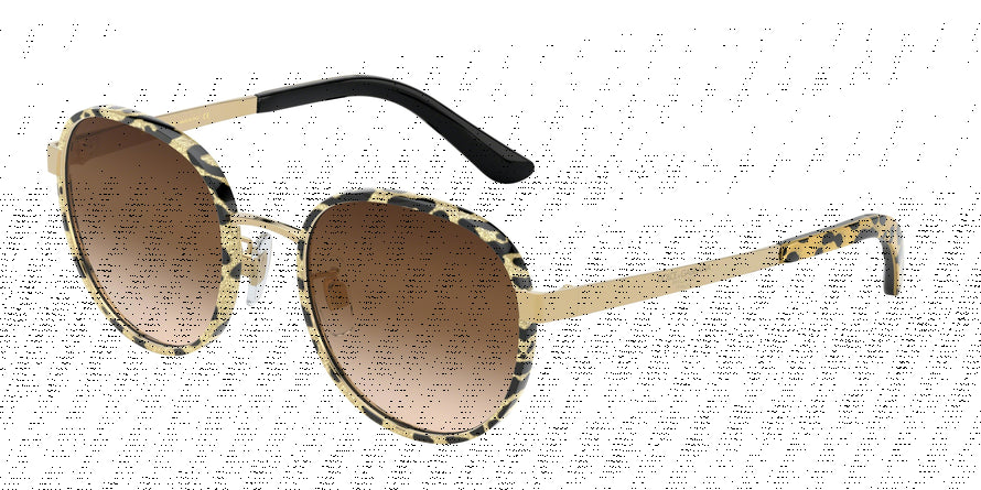 DOLCE & GABBANA DG2227J Round Sunglasses  02/13-LEO GLITTER GOLD/GOLD 52-20-140 - Color Map multi
