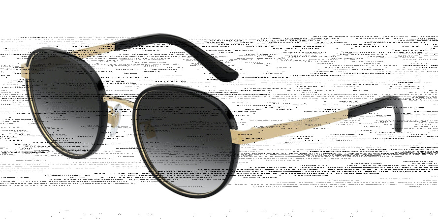 DOLCE & GABBANA DG2227J Round Sunglasses  02/8G-BLACK/GOLD 52-20-140 - Color Map black