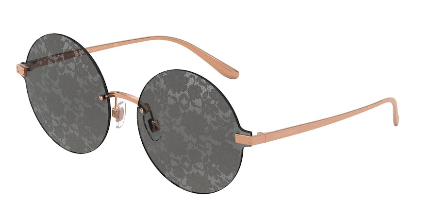 DOLCE & GABBANA DG2228 Round Sunglasses 1298P2-PINK GOLD 62-17-140 - Color Map pink