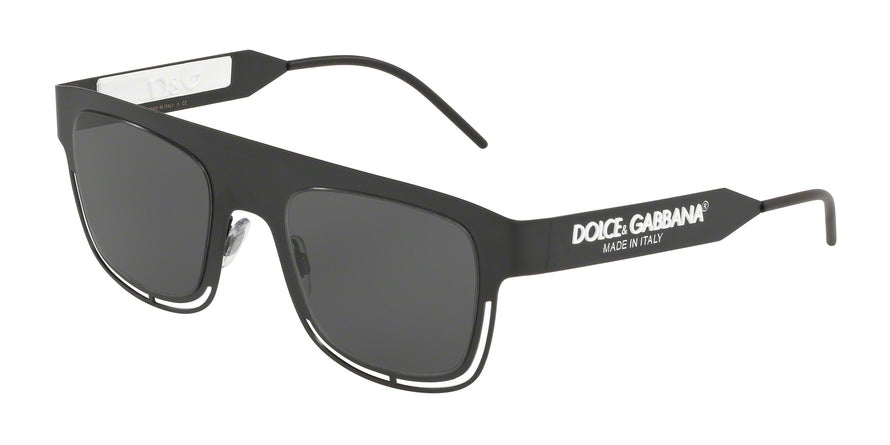 DOLCE & GABBANA DG2232 Square Sunglasses 110687-MATTE BLACK 49-22-140 - Color Map black