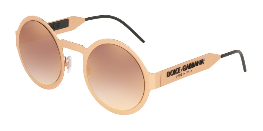 DOLCE & GABBANA DG2234 Round Sunglasses 13306F-MATTE PINK GOLD 51-27-140 - Color Map pink