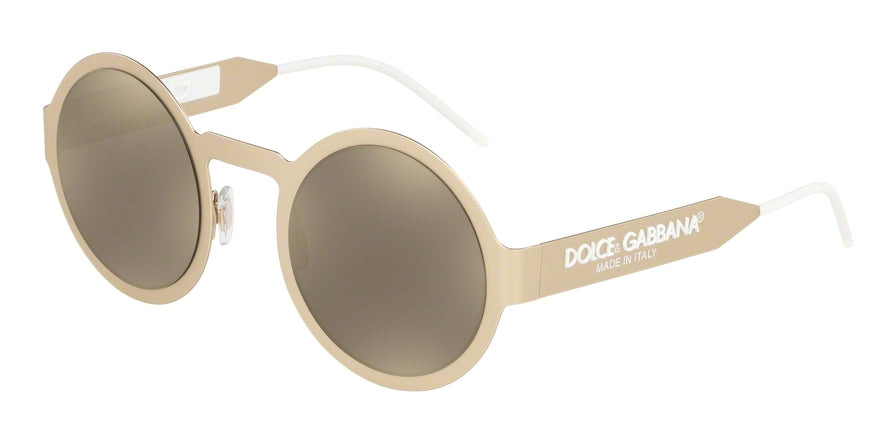 DOLCE & GABBANA DG2234 Round Sunglasses 13315A-MATTE PALE GOLD 51-27-140 - Color Map gold