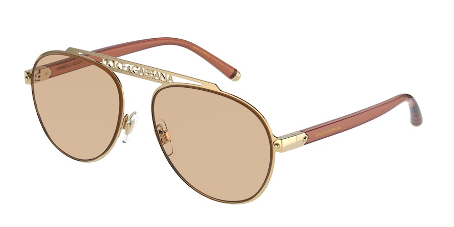 DOLCE & GABBANA DG2235 Pilot Sunglasses 02/93-GOLD 57-16-140 - Color Map gold