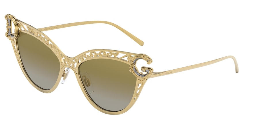 DOLCE & GABBANA DG2239 Cat Eye Sunglasses 02/6E-GOLD 54-17-145 - Color Map gold