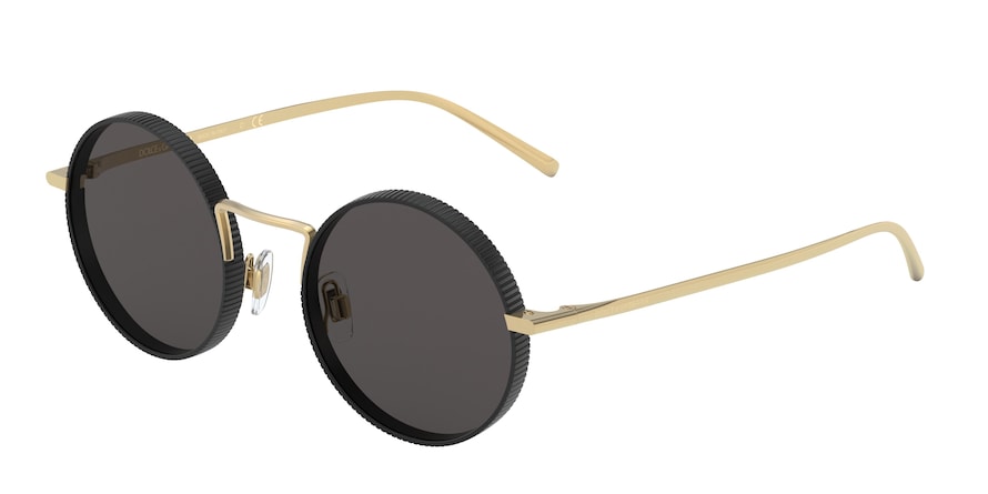 DOLCE & GABBANA DG2246 Round Sunglasses 131187-GOLD/MATTE BLACK 49-21-145 - Color Map black