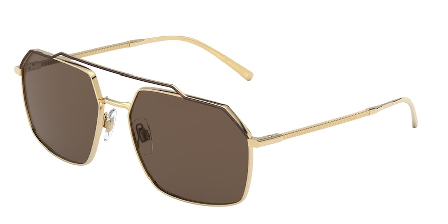 DOLCE & GABBANA DG2250 Square Sunglasses 134373-GOLD/HAVANA 59-17-145 - Color Map havana