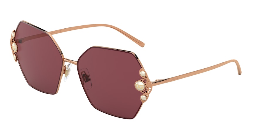 DOLCE & GABBANA DG2253H Butterfly Sunglasses 133369-GOLD/BORDEAUX 60-15-140 - Color Map bordeaux