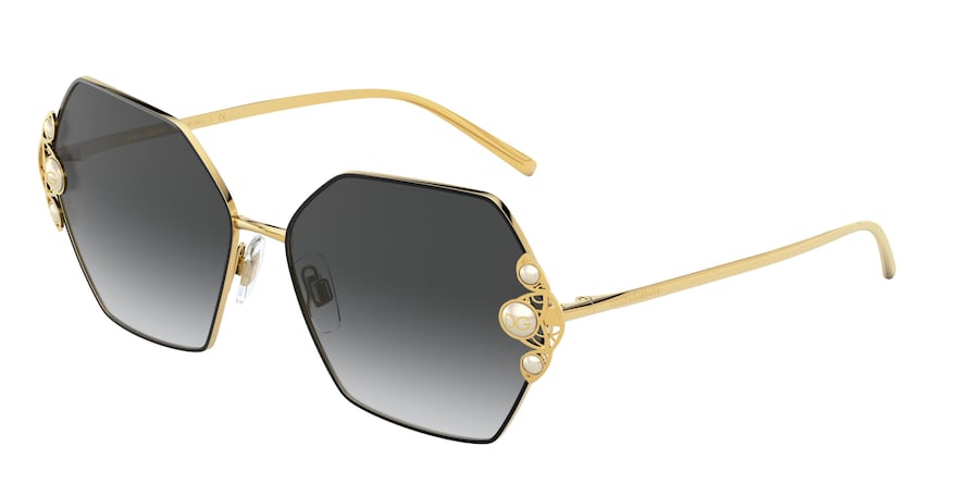 DOLCE & GABBANA DG2253H Butterfly Sunglasses 13348G-GOLD/BLACK 60-15-140 - Color Map black