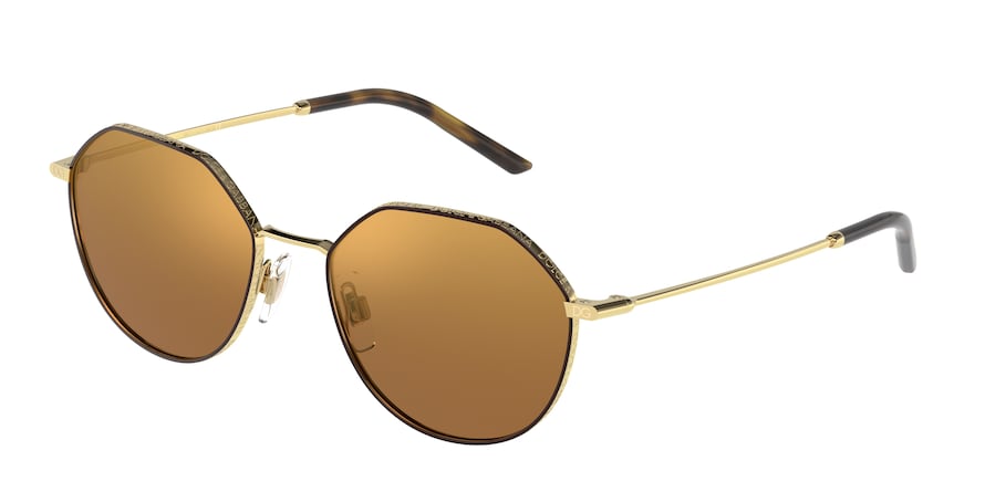 DOLCE & GABBANA DG2271 Phantos Sunglasses 13446H-GOLD/BROWN 54-18-145 - Color Map brown