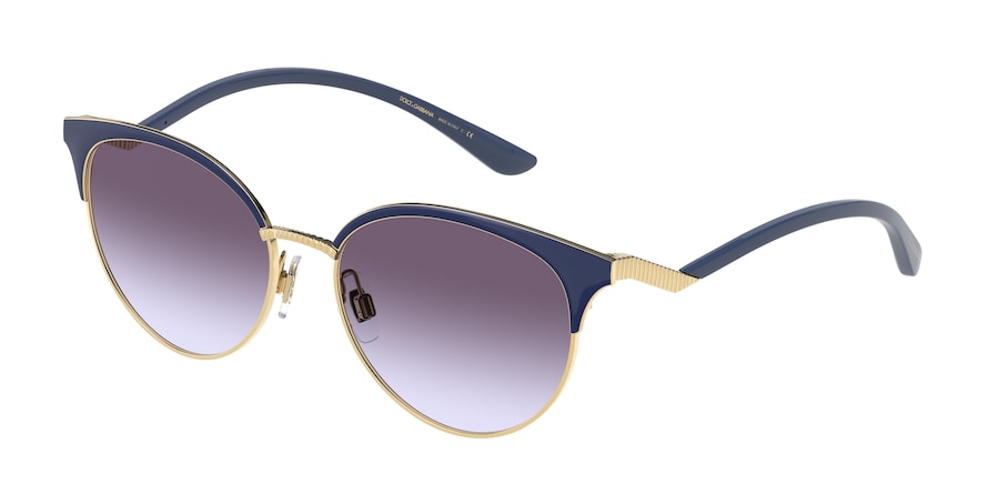 DOLCE & GABBANA DG2273 Phantos Sunglasses  13374Q-GOLD/BLUE 54-18-145 - Color Map blue